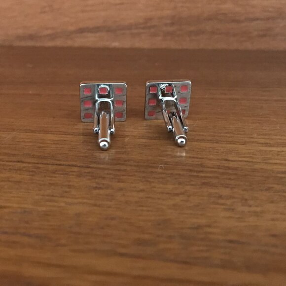 Dice Cufflinks Vintage Silver Finish - Picture 5 of 6